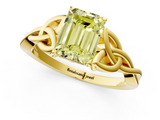 Yellow gold Fancy Yellow Emerald  Solitaire Celtic Knot Engagement Ring with Four-Prong Setting_43