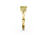 Yellow gold Fancy Yellow Emerald  Solitaire Celtic Knot Engagement Ring with Four-Prong Setting_44