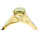 Yellow gold Fancy Yellow Emerald  Solitaire Channel-Set Diamond Engagement Ring with Four-Prong Setting_36