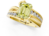 Yellow gold Fancy Yellow Emerald  Solitaire Channel-Set Split Shank Ring with Tension Prong Setting_4