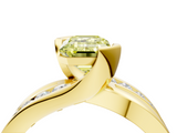 Yellow gold Fancy Yellow Emerald  Solitaire Channel-Set Split Shank Ring with Tension Prong Setting_7
