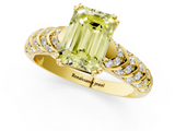 Yellow gold Fancy Yellow Emerald  Solitaire Chevron Pave Diamond Engagement Ring with Six-Prong Setting_4