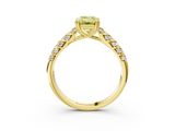 Yellow gold Fancy Yellow Emerald  Solitaire Chevron Pave Diamond Engagement Ring with Six-Prong Setting_6