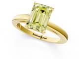 Yellow gold Fancy Yellow Emerald  Solitaire Diamond Engagement Ring with Four-Prong Setting on a Classic Band_5