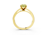 Yellow gold Fancy Yellow Emerald  Solitaire Diamond Engagement Ring with Four-Prong Setting on a Classic Band_7