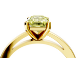 Yellow gold Fancy Yellow Emerald  Solitaire Diamond Engagement Ring with Four-Prong Setting on a Classic Band_8