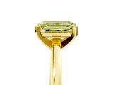 Yellow gold Fancy Yellow Emerald  Solitaire Diamond Engagement Ring with Four-Prong Setting on a Classic Band_9