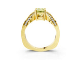 Yellow gold Fancy Yellow Emerald  Solitaire Diamond Engagement Ring with Pave Band and Four-Prong Setting 4