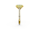 Yellow gold Fancy Yellow Emerald  Solitaire Diamond Engagement Ring with Pave Band and Six-Prong Setting_22