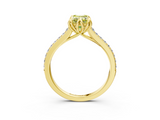 Yellow gold Fancy Yellow Emerald  Solitaire Diamond Engagement Ring with Pave Band and Six-Prong Setting_23