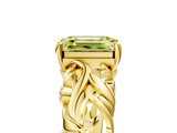 Yellow gold Fancy Yellow Emerald  Solitaire Diamond Leaf Vine Band with Prong Setting_33