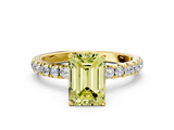 Yellow gold Fancy Yellow Emerald  Solitaire Diamond Pavé Band with Four-Prong Setting_28