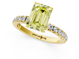 Yellow gold Fancy Yellow Emerald  Solitaire Diamond Pavé Band with Four-Prong Setting_29