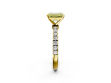 Yellow gold Fancy Yellow Emerald  Solitaire Diamond Pavé Band with Four-Prong Setting_30