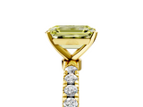 Yellow gold Fancy Yellow Emerald  Solitaire Diamond Pavé Band with Four-Prong Setting_33