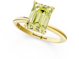 Yellow gold Fancy Yellow Emerald  Solitaire Diamond Ring with 4-Prong Setting on a Classic Band_4