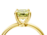 Yellow gold Fancy Yellow Emerald  Solitaire Diamond Ring with 4-Prong Setting on a Classic Band_7