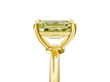 Yellow gold Fancy Yellow Emerald  Solitaire Diamond Ring with 4-Prong Setting on a Classic Band_8