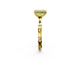 Yellow gold Fancy Yellow Emerald  Solitaire Diamond Ring with Bamboo Band and Four-Prong Setting_59
