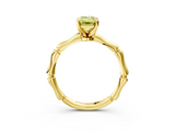 Yellow gold Fancy Yellow Emerald  Solitaire Diamond Ring with Bamboo Band and Four-Prong Setting_60