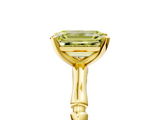 Yellow gold Fancy Yellow Emerald  Solitaire Diamond Ring with Bamboo Band and Four-Prong Setting_62