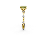 Yellow gold Fancy Yellow Emerald  Solitaire Diamond Ring with Bezel Set Side Stones and Prong Setting_5
