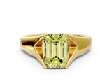 Yellow gold Fancy Yellow Emerald  Solitaire Diamond Ring with Cathedral Band and Four-Prong Setting_59