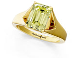 Yellow gold Fancy Yellow Emerald  Solitaire Diamond Ring with Cathedral Band and Four-Prong Setting_60