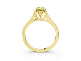 Yellow gold Fancy Yellow Emerald  Solitaire Diamond Ring with Cathedral Band and Four-Prong Setting_62