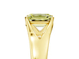 Yellow gold Fancy Yellow Emerald  Solitaire Diamond Ring with Cathedral Band and Four-Prong Setting_64