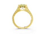 Yellow gold Fancy Yellow Emerald  Solitaire Diamond Ring with Channel Set Band and Bezel Prong Setting_83
