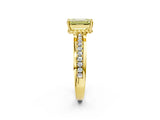Yellow gold Fancy Yellow Emerald  Solitaire Diamond Ring with Channel Set Band and Six-Prong Setting_50