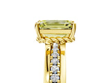 Yellow gold Fancy Yellow Emerald  Solitaire Diamond Ring with Channel Set Band and Six-Prong Setting_53