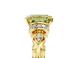 Yellow gold Fancy Yellow Emerald  Solitaire Diamond Ring with Filigree Band and Four-Prong Setting_52