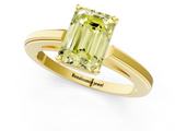 Yellow gold Fancy Yellow Emerald  Solitaire Diamond Ring with Four-Prong Setting and Classic Band_4