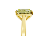 Yellow gold Fancy Yellow Emerald  Solitaire Diamond Ring with Four-Prong Setting and Classic Band_8