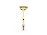 Yellow gold Fancy Yellow Emerald  Solitaire Diamond Ring with Four-Prong Setting and Tapered Band 2