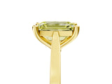 Yellow gold Fancy Yellow Emerald  Solitaire Diamond Ring with Four-Prong Setting and Tapered Band 5