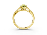 Yellow gold Fancy Yellow Emerald  Solitaire Diamond Ring with Milgrain Pavé Band and Four-Prong Setting_41