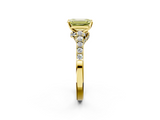 Yellow gold Fancy Yellow Emerald  Solitaire Diamond Ring with Pavé Band and Four-Prong Setting_103