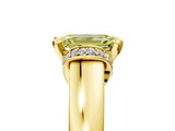 Yellow gold Fancy Yellow Emerald  Solitaire Diamond Ring with Pave Band and Six-Prong Setting_37