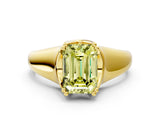 Yellow gold Fancy Yellow Emerald  Solitaire Diamond Ring with Six-Prong Cathedral Setting_32