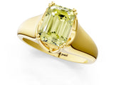 Yellow gold Fancy Yellow Emerald  Solitaire Diamond Ring with Six-Prong Cathedral Setting_33