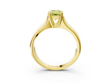 Yellow gold Fancy Yellow Emerald  Solitaire Diamond Ring with Six-Prong Cathedral Setting_35