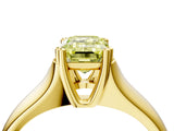 Yellow gold Fancy Yellow Emerald  Solitaire Diamond Ring with Six-Prong Cathedral Setting_36