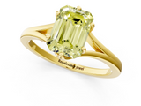 Yellow gold Fancy Yellow Emerald  Solitaire Diamond Ring with Six-Prong Setting and Tapered Band_18
