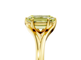 Yellow gold Fancy Yellow Emerald  Solitaire Diamond Ring with Six-Prong Setting and Tapered Band_22