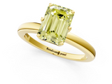 Yellow gold Fancy Yellow Emerald  Solitaire Diamond Ring with Six-Prong Setting on a Classic Band_4