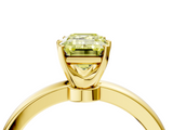 Yellow gold Fancy Yellow Emerald  Solitaire Diamond Ring with Six-Prong Setting on a Classic Band_7
