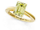 Yellow gold Fancy Yellow Emerald  Solitaire Diamond Ring with Split Shank and Four-Prong Setting_13